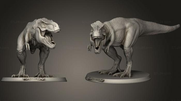 Статуэтки животных (Тираннозавр, STKJ_1593) 3D модель для ЧПУ станка